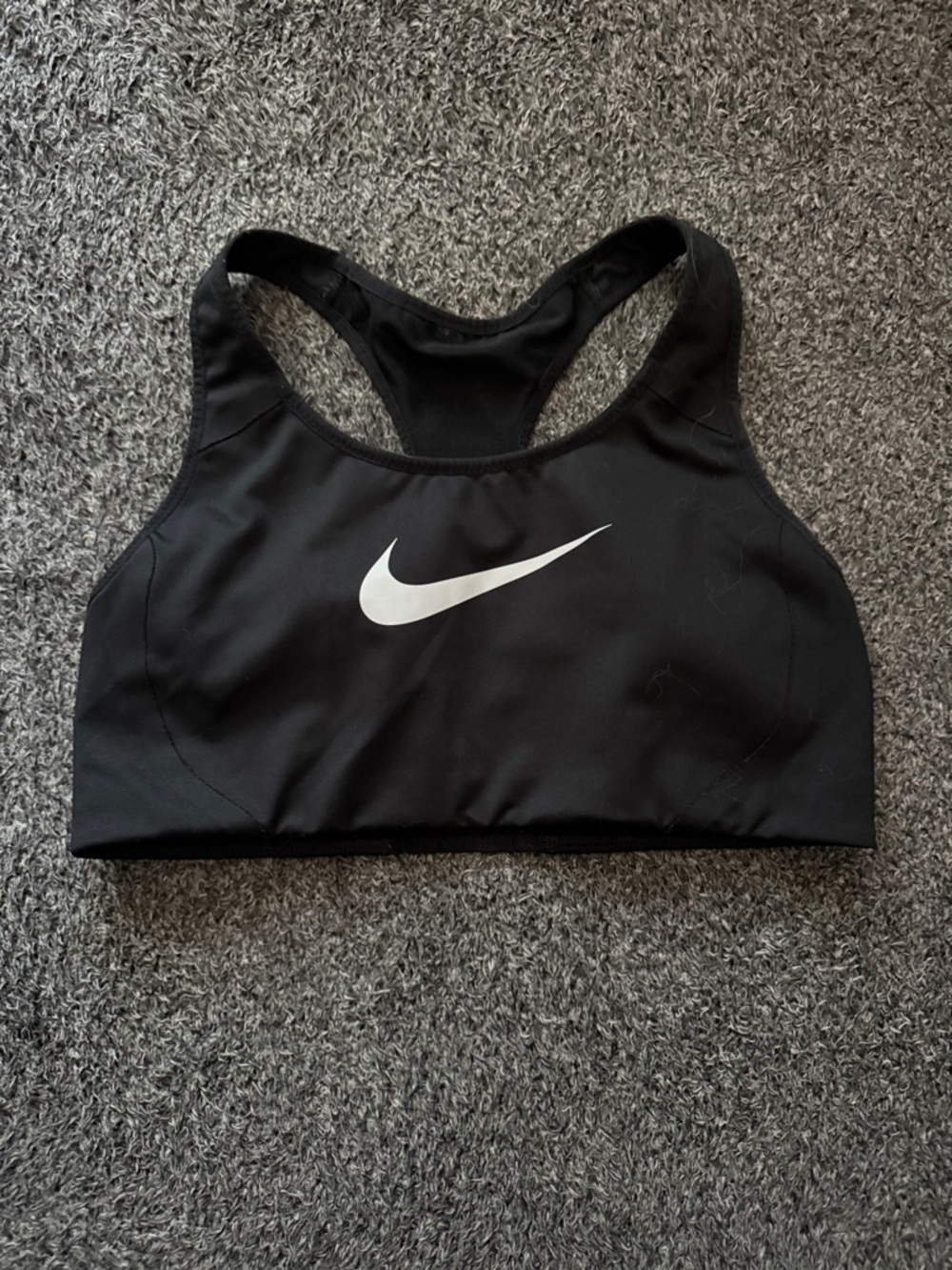 Nike Black Sports Bra with White Swoosh